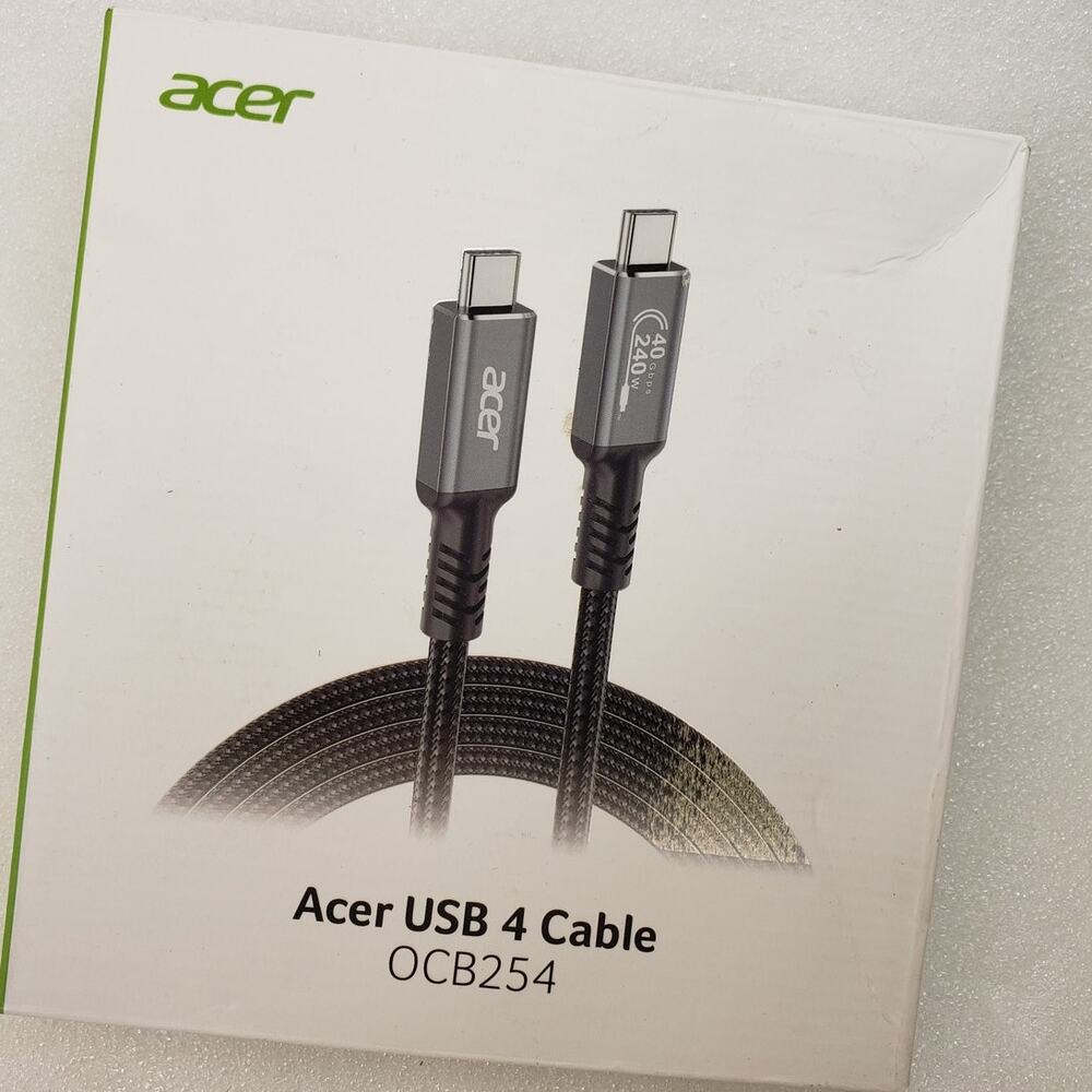 Acer USB4 Braided Cable 3.3ft / 1m (40Gbps, 240W, 8K Video, Model OCB254)